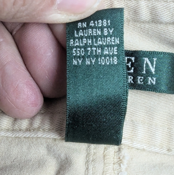 Lauren Ralph Lauren Chino Khaki Pants Size 4 With 2 Tiny Bleach Spots On Leg - Picture 8 of 14